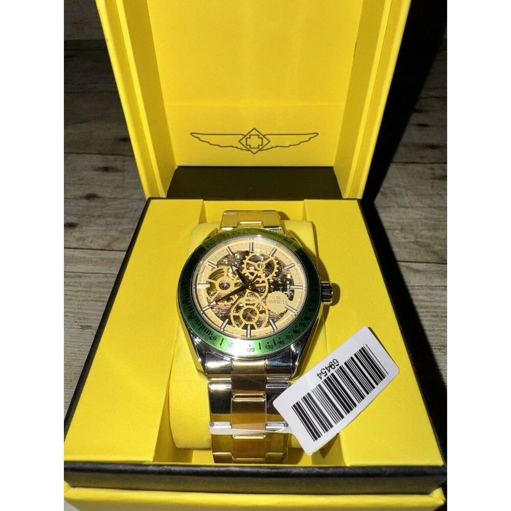 WATCH IT WORK! Mens Invicta Objet D Art Automatic W/Skeleton Dial 43mm SHARP!